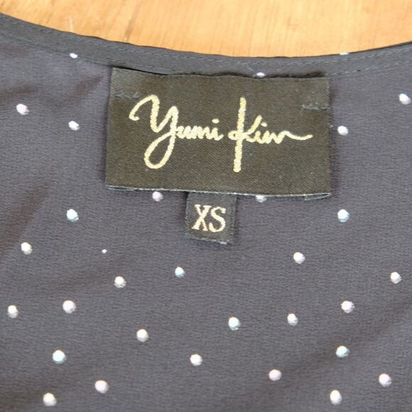 Yumi Kim Revolve‎ 100% Silk Mini Dress Long Sleeve Faux Wrap Sz XS - Picture 4 of 10